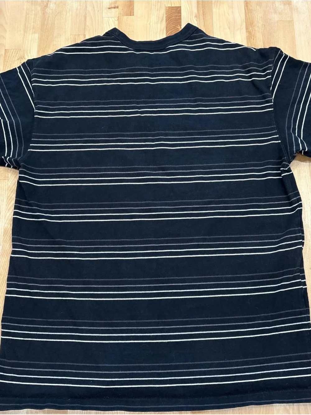 Nike Men’s Black Tee with White Stripes and Embroidered Logo